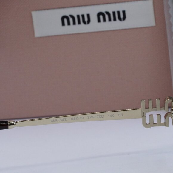 Miu Miu MU54ZS ZVN70D Oval Sunglasses - Gold/Brown - Picture 10 of 12